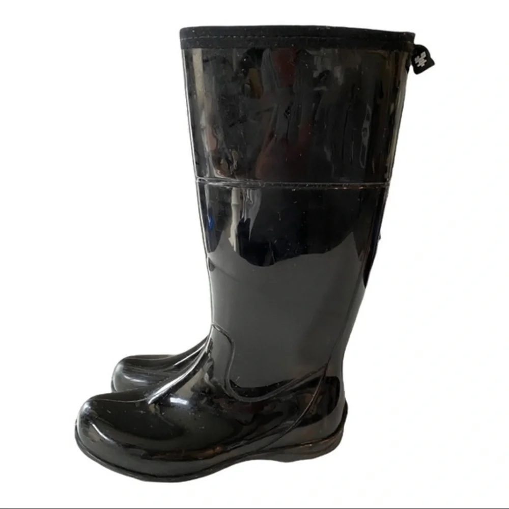 Kamik Womens Glossy Black Rain Boots - Size 6